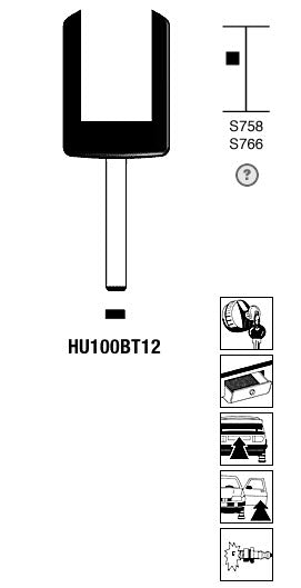 Silca Transpondersleutel nikkel HU100BT12