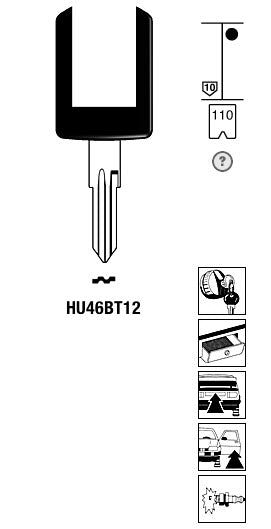 Silca Transpondersleutel brass HU46BT12