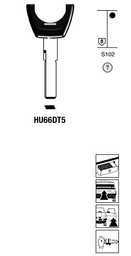 Silca Transpondersleutel brass HU66DT5
