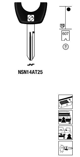Silca Transpondersleutel brass NSN14AT25