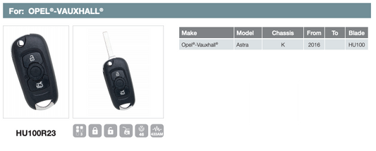 Silca Afstandsbediening OPEL 3-knops HU100R23